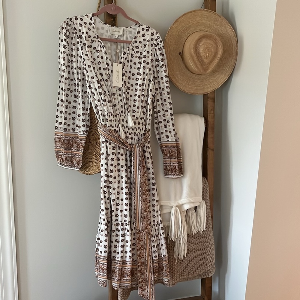 NWT Cleobella | Blakely Cotton Long Sleeve Midi Dress L